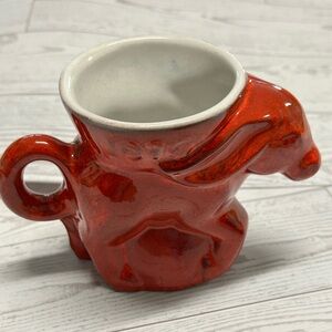 Vintage red 1976 Frankoma democratic donkey mug bicentennial cup Dem political